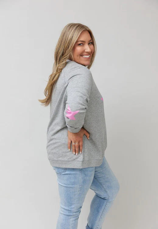 Jovie-Grey-sweater-pink-star-1