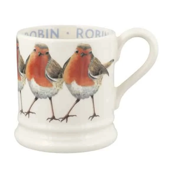 Emma Bridgewater Birds Robin Half Pint Mug Rustic Heart