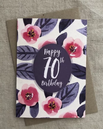 Pink Paddock - Floral 70th Birthday Card