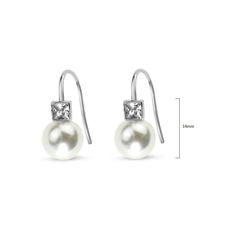 Glass Pearl With Cubic Zirconia
