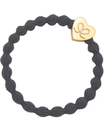 ByEloise - Storm Grey Gold Heart Hair Tie
