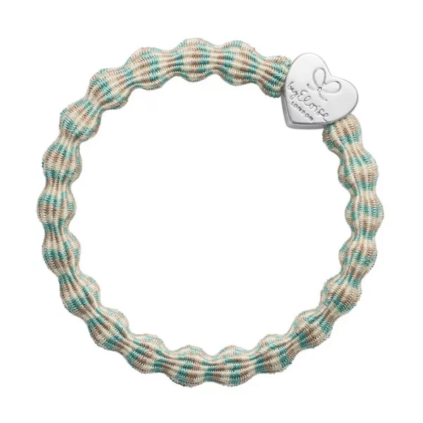 ByEloise - Metallic Maldives Silver Heart Hair Tie