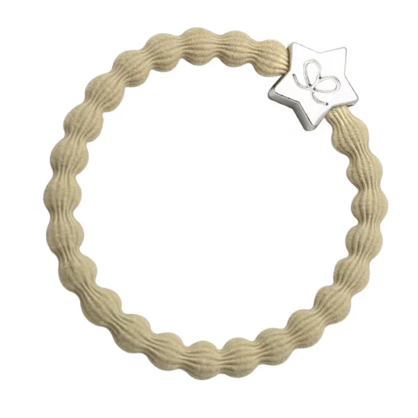 ByEloise - Sand Silver Star Hair Tie