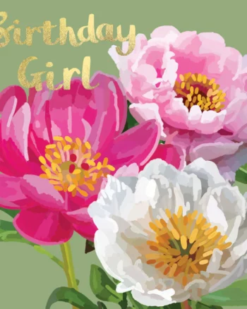 Sarah Kelleher - Birthday Girl Peonies Card