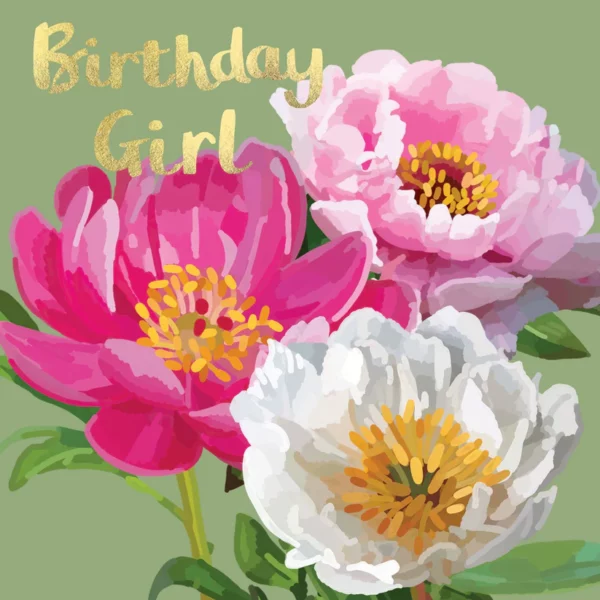 Sarah Kelleher - Birthday Girl Peonies Card