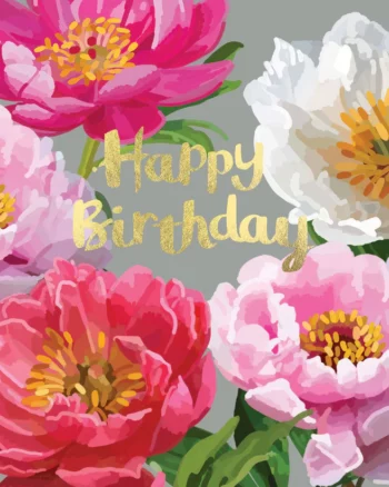 Sarah Kelleher - Happy Birthday Peony Card