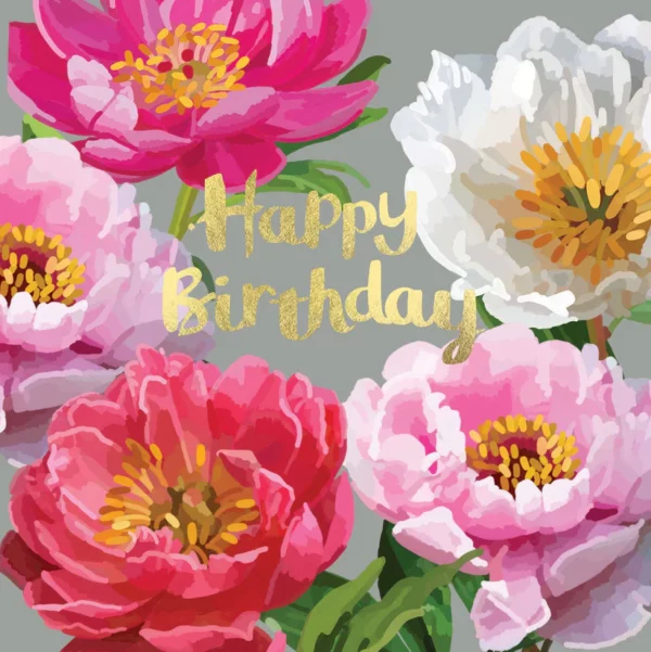 Sarah Kelleher - Happy Birthday Peony Card