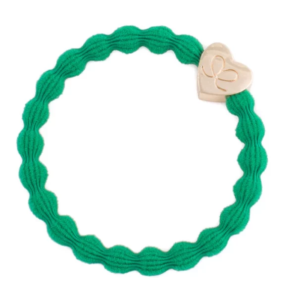 ByEloise - Green Gold Heart Hair Tie