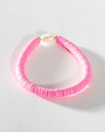 Greenwood Designs - Pink Pearl Pop Heishi Bead Bracelet