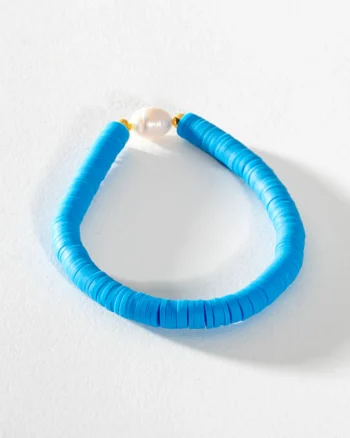 Greenwood Designs – Blue Pearl Pop Heishi Bead Bracelet