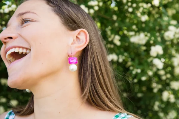 Greenwood Designs – Hot Pink Maggie’s Earring - Image 2