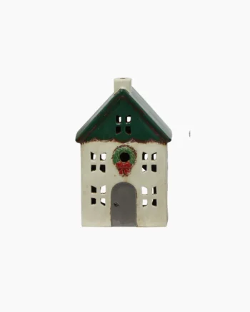 Christmas Green Wreath Small Tea Light House