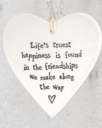 East Of India - Life's Truest Happiness Hanging Heart