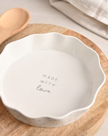 Scalloped Pie Dish Made With Love
