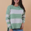 Sage Block Stripe Knit