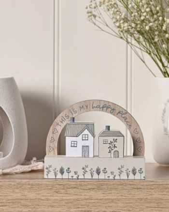 Little Houses Wooden Plaque