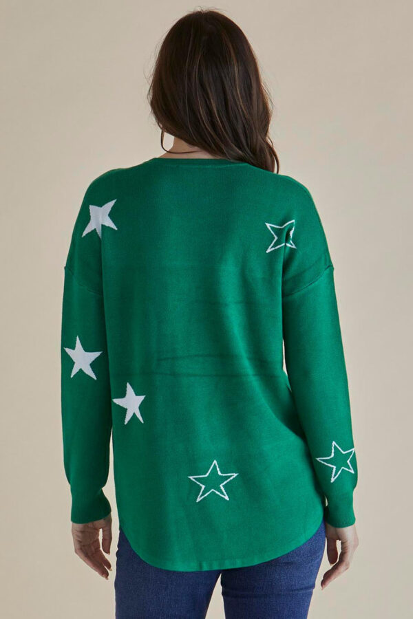 Betty Basics - Green Stars Sophie Knit Jumper - Image 4