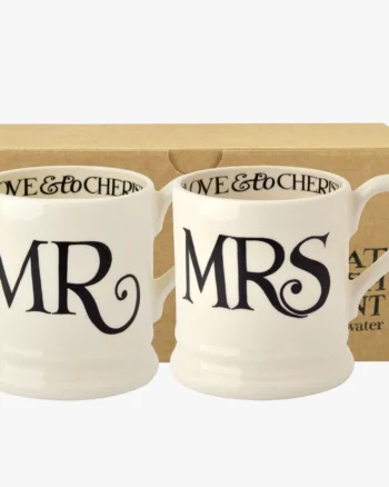 Emma Bridgewater – Black Toast Mr & Mrs Mugs Set Of 2