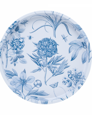 Sanderson Etching & Roses Round Tin Tray