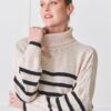 Zjoosh - Ecru Black Samantha Stripe Knit