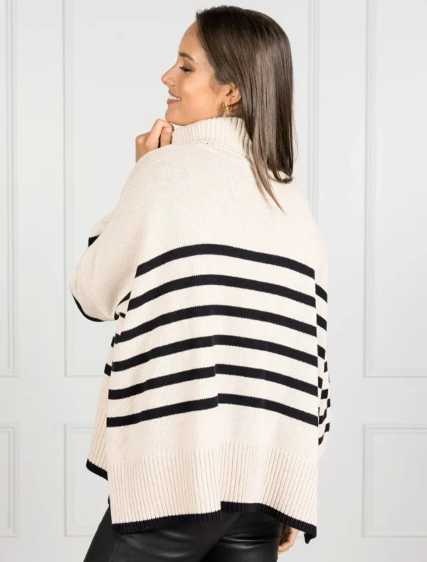 Zjoosh - Ecru Black Samantha Stripe Knit - Image 3