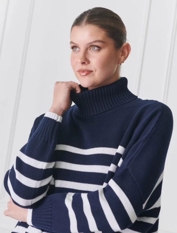 Zjoosh - Navy/White Samantha Striped Knit - Image 2