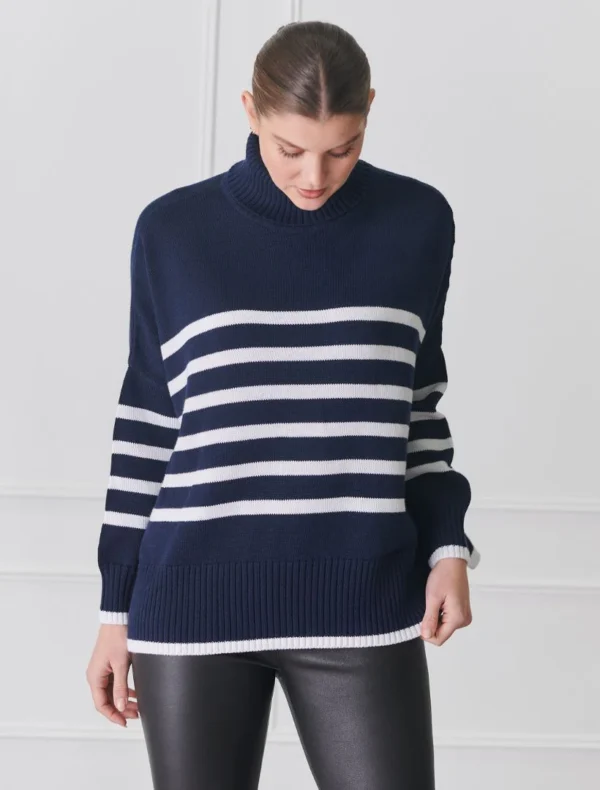 Zjoosh - Navy/White Samantha Striped Knit - Image 3