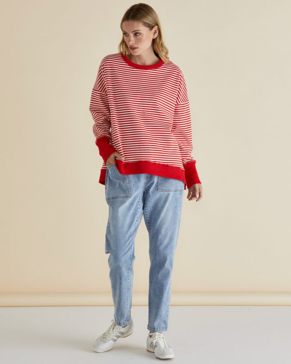 Betty Basics - Red Stripe Cove Sweat - Image 2