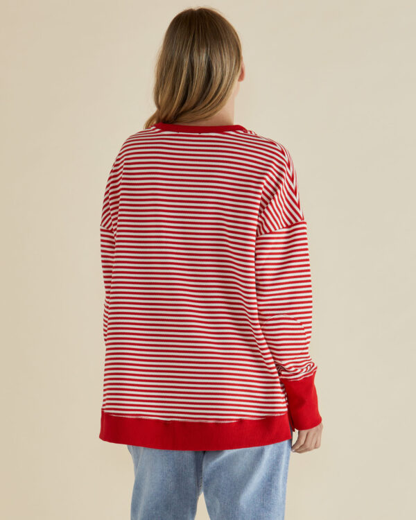 Betty Basics - Red Stripe Cove Sweat - Image 4