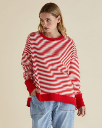Betty Basics - Red Stripe Cove Sweat