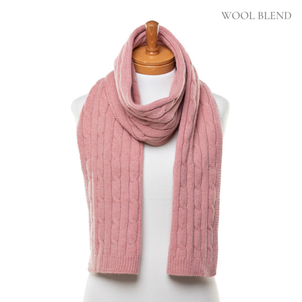 Blush Cable Knit Scarf