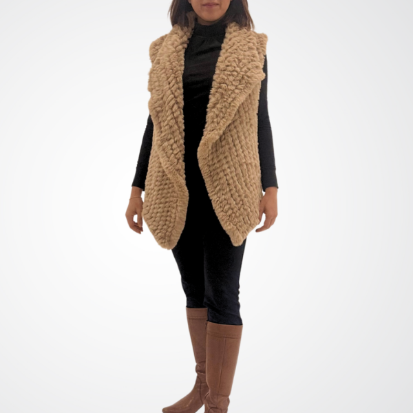 Caramel Faux Fur Vest - Image 2