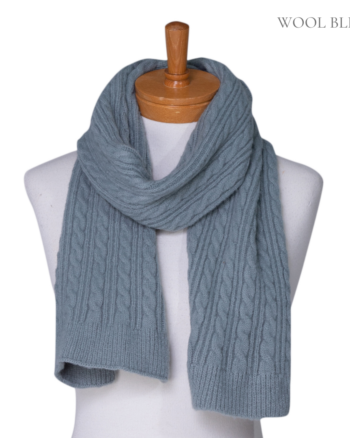 Duck Egg Blue Cable Knit Scarf