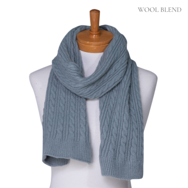 Duck Egg Blue Cable Knit Scarf
