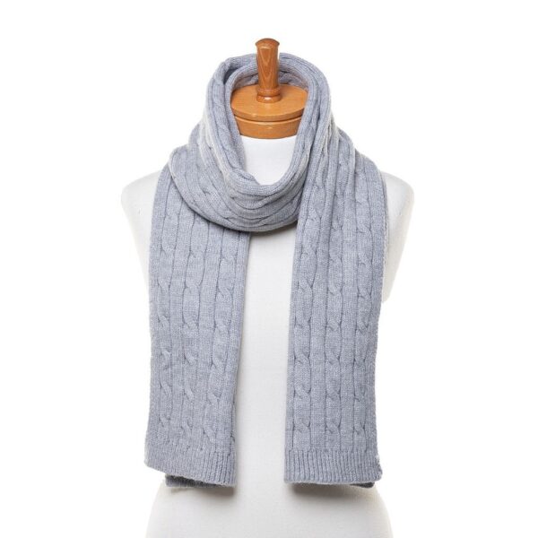 Soft Grey Braid Knit Scarf