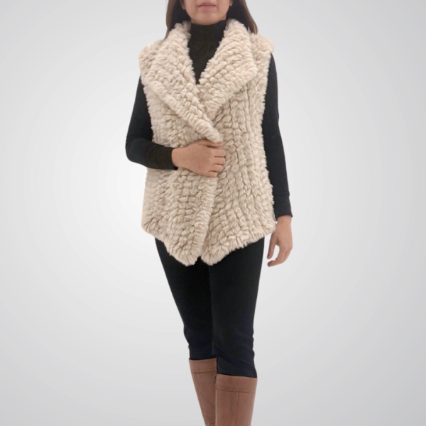 Latte Faux Fur Vest - Image 4