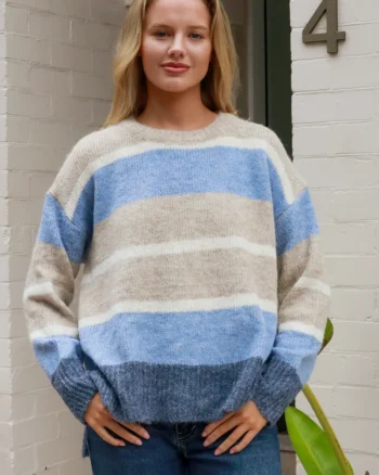 Laura Blues Stripe Knit Jumper