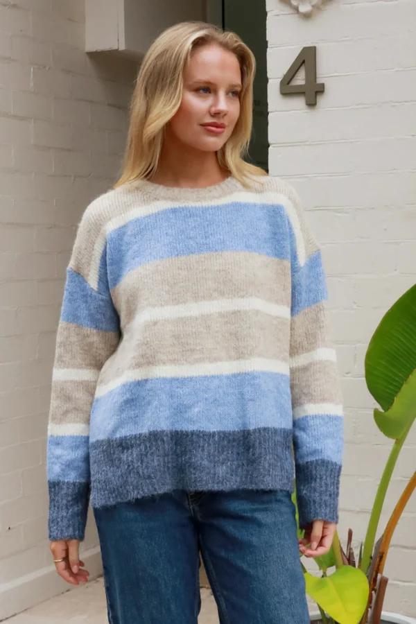 Laura Blues Stripe Knit Jumper - Image 3