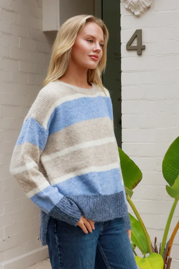 Laura Blues Stripe Knit Jumper - Image 4