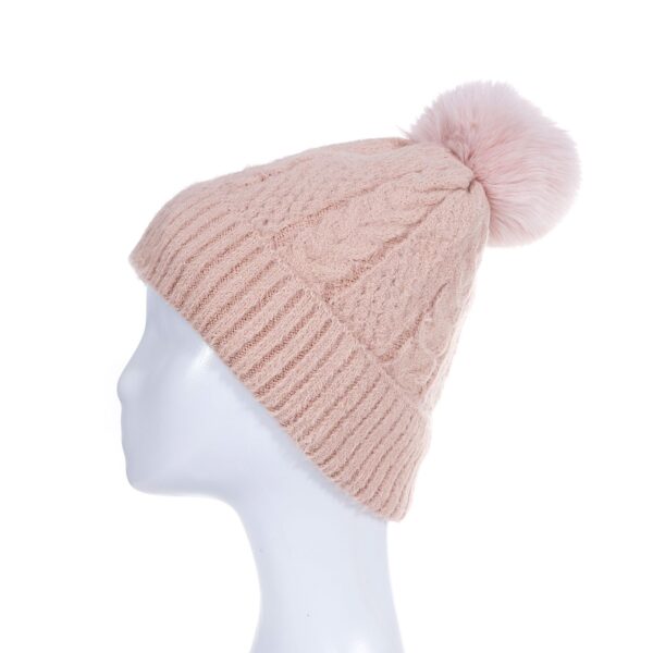 Soft Pink Cable Beanie - Image 2