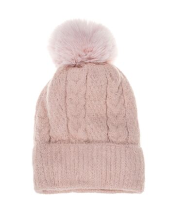 Soft Pink Cable Beanie