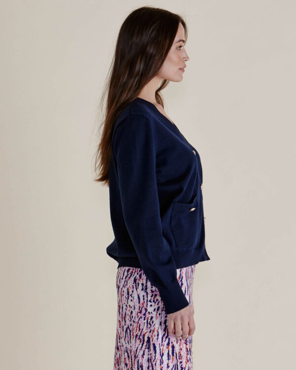 Betty Basics - Navy Leon Knit Cardigan - Image 2