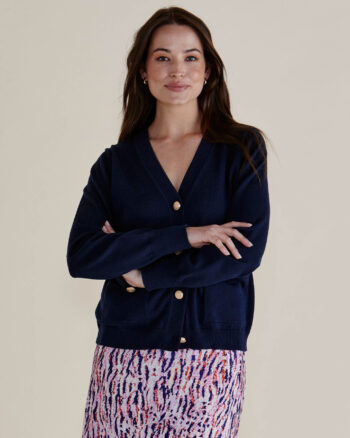 Betty Basics - Navy Leon Knit Cardigan