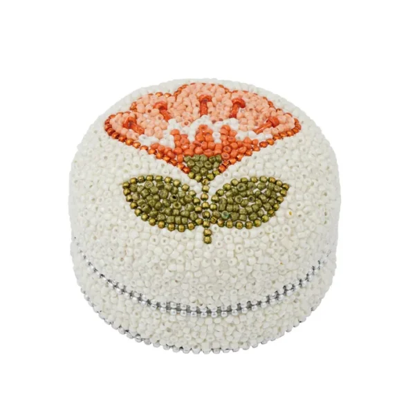 Floral Bead Trinket Box