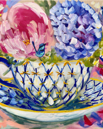 Amanda Brooks – Tea for Two Blush Coaster