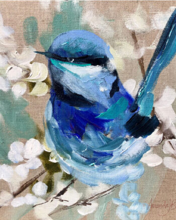 Amanda Brooks - Vibrant Blue Wren Coaster