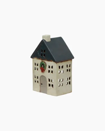 Christmas Blue Wreath Small Tea Light House