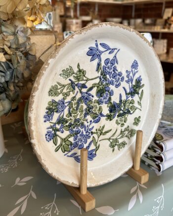 Rustic Blue Botanical Plate