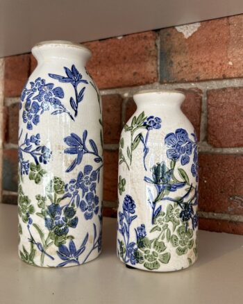 Rustic Blue Botanical Vases
