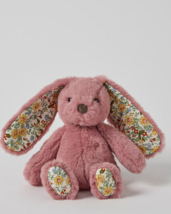Raspberry Floral Bunny Rattle